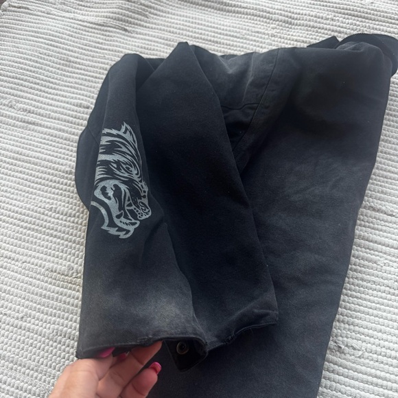 Darc Sport “Been Through It Hard Work” Zip Jacket – Distressed Blackout - Picture 11 of 16